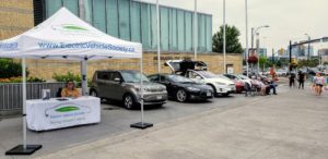 EV Society stand and EVs