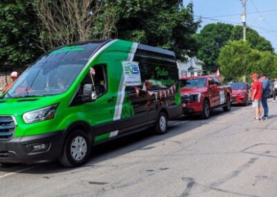 Cobourg Canada Day Parade with 10 EVs